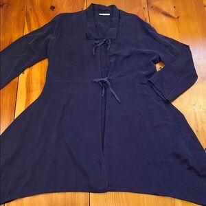 BRYN WALKER M Purple Lagenlook Tie Closure Cardigan Jacket Layer Asymmetrical